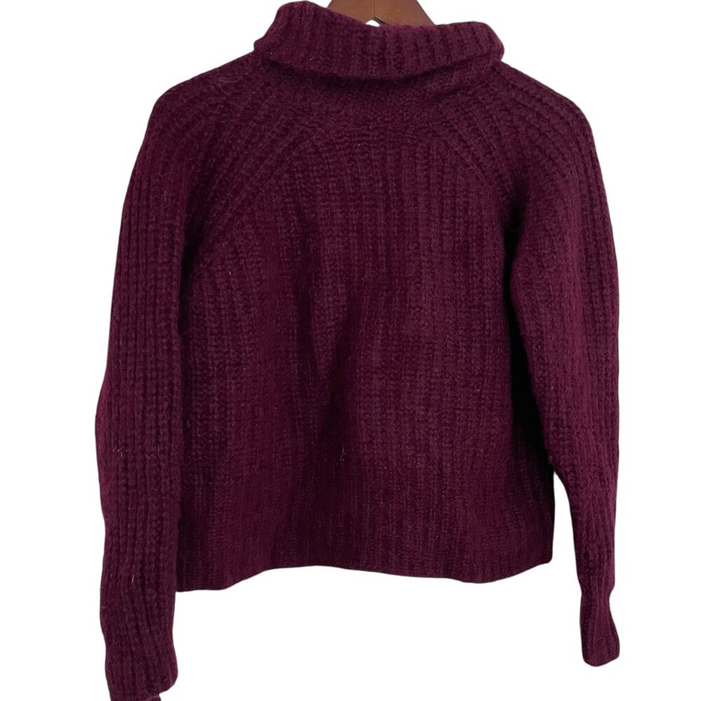 Pacas Turtleneck Sweater Small S Plum Purple Alpaca Wool Chunky Knit Pullover